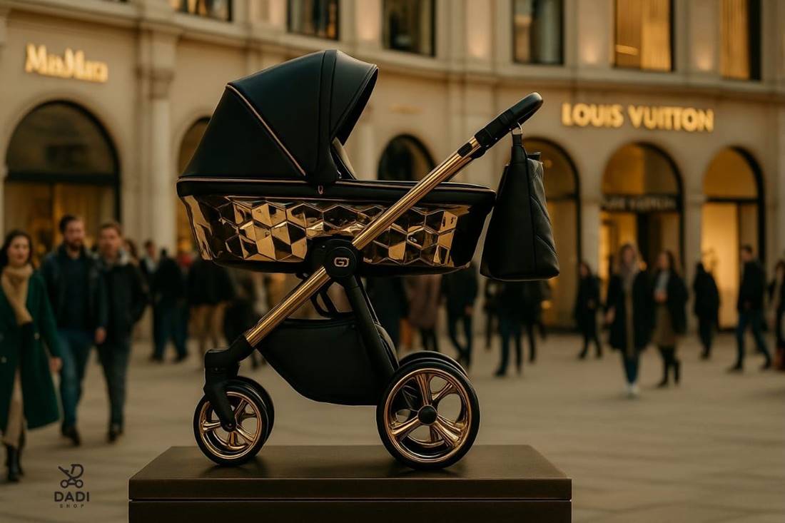 Polski producent wózków dziecięcych Adbor – model Loretto Star Premium czarno-złoty